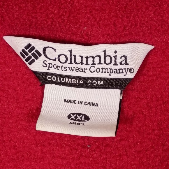 Columbia Fleece Vest Men's XXL Red Full Zip Pockets Outdoor Layer - Picture 4 of 10